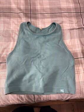 JoyLab Seafoam Mesh Racerback Crop Tank